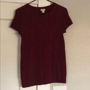 J Crew Sweater Tee (burgundy, size XS)